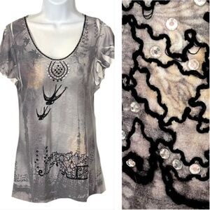 Y2K Embroidered & Embellished Tee!